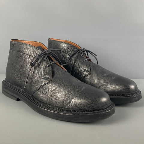 AQUATALIA Size 10.5 Black Leather Lace Up Boots