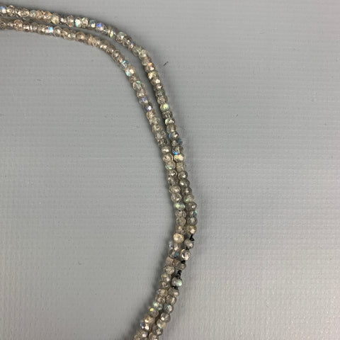JILL ALBERTS Grey Beaded Labradorite Tassel Necklace