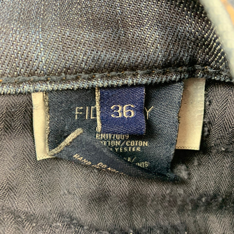FIDELITY Talla 36 Jeans rectos de algodón / poliéster azul