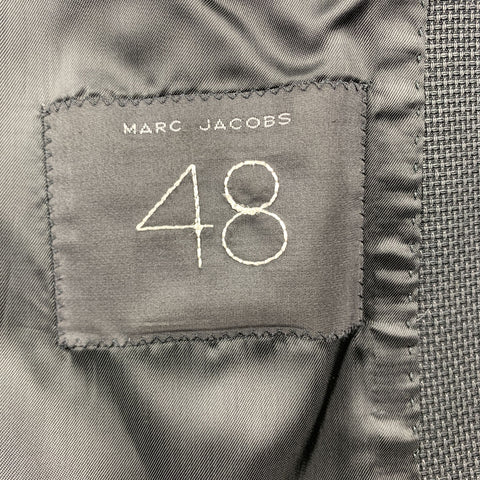 MARC JACOBS 38 Regular Black Woven Cotton Blend Notch Lapel  Sport Coat
