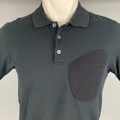 JIL SANDER Taille M Polo Boutonné en Coton Tissus Mélangés Noir