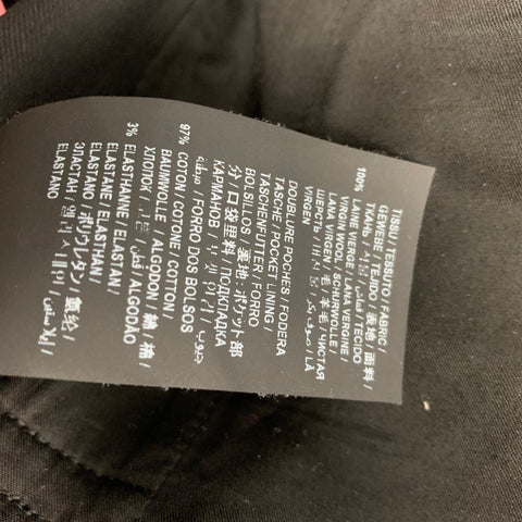 SAINT LAURENT Pantalon habillé en laine vierge noire taille 2