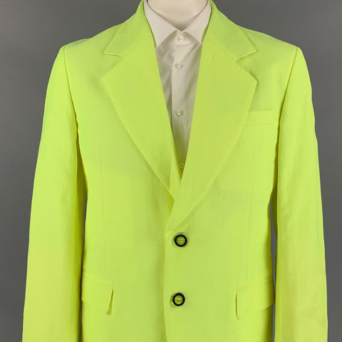 ACNE STUDIOS Taille 40 Manteau de sport en lin/polyester fluo à revers cranté
