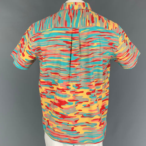 LEVI'S Size L Multi-Color Marble Cotton Short Sleeve Shirt