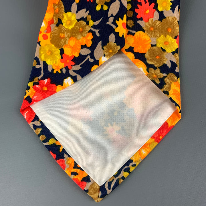 VINTAGE Multi-Color Floral Polyester Tie
