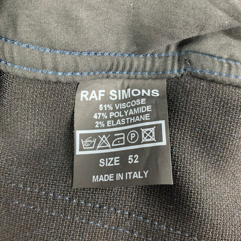 RAF SIMONS Size 36 Navy Nailhead Viscose Blend Flat Front Dress Pants