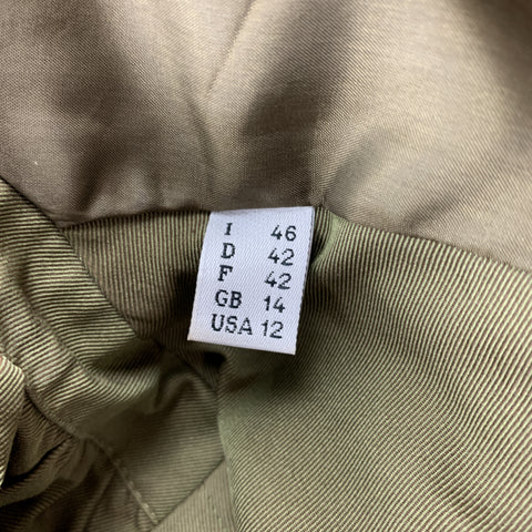 MOSCHINO CHEAP AND CHIC Size 12 Olive Twill Cotton Blend Jacket