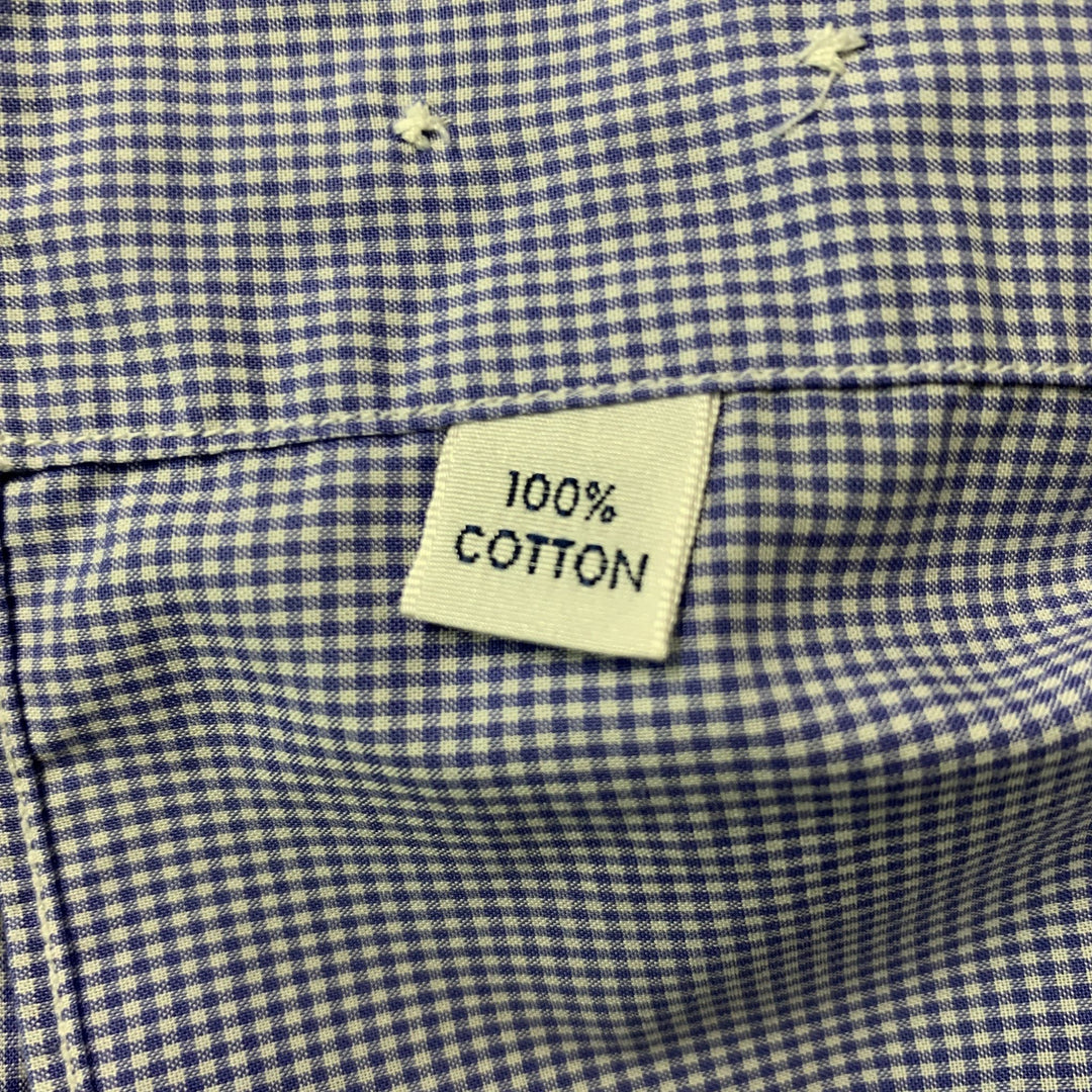 TINCATI Camisa de manga larga con botones de algodón a cuadros azul talla M