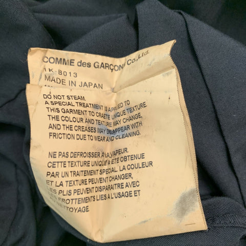 COMME des GARCONS Size S Black Polyester Asymmetrical Short Sleeve Shirt