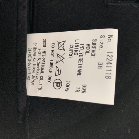 MIHARAYASUHIRO Talla 2 Chaqueta con cuello extraíble en mezcla de lana negra