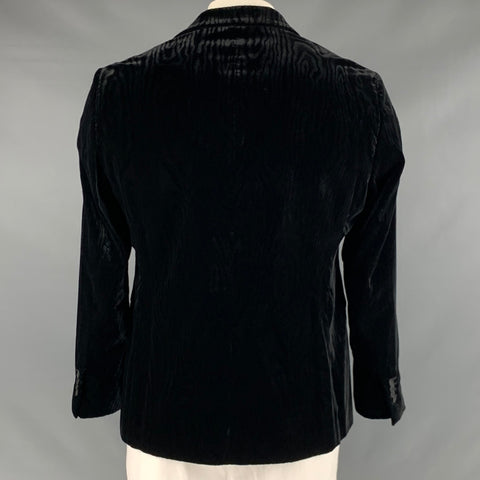 GIORGIO ARMANI Size 42 Black Velvet Viscose Blend Peak Lapel Sport Coat
