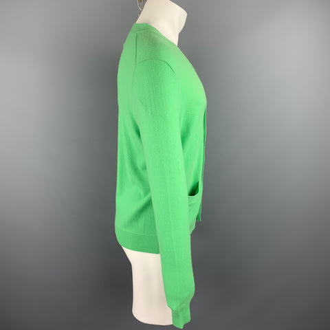 RALPH LAUREN Size S Green Cashmere Buttoned Cardigan