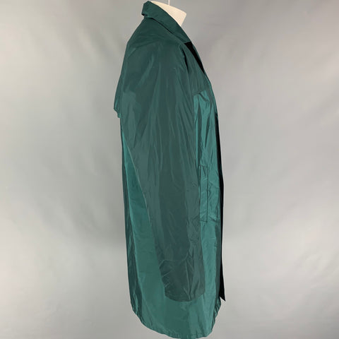 PRADA Size XL Green Nylon Blend Trench Coat