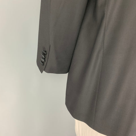 ERMENEGILDO ZEGNA Size 48 Short Black Wool Tuxedo Sport Coat