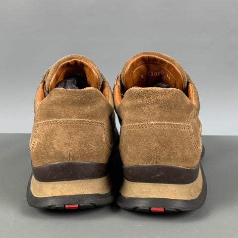 PRADA Size 9 Brown Tan Suede Sneakers