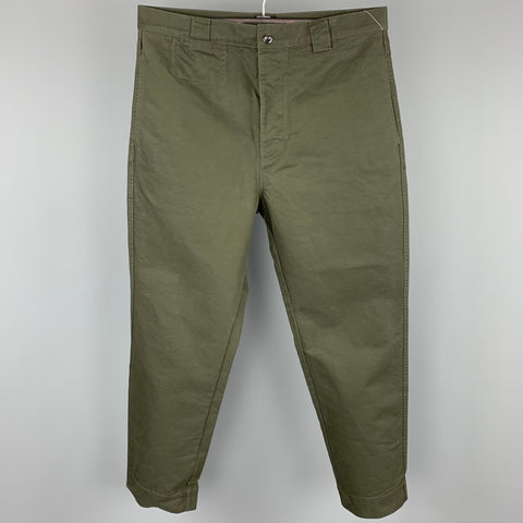 MARGARET HOWELL Size XL Olive Cotton Casual Pants