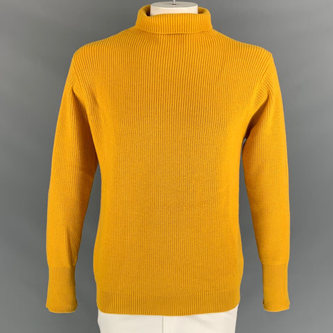 BARENA Taille XXL Pull Col Roulé en Laine Tricotée Jaune