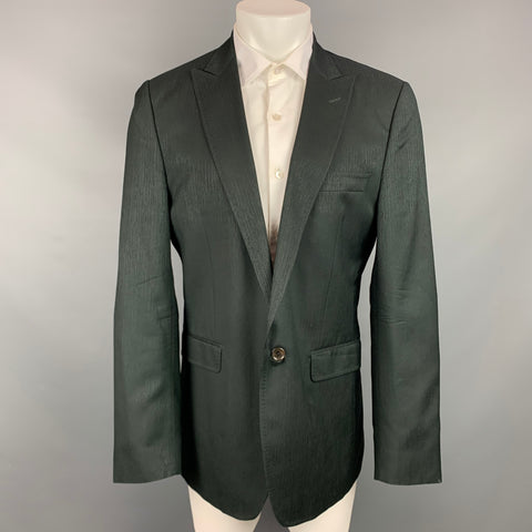 DOLCE & GABBANA Size 42 Black Wool / Viscose Blend Sport Coat