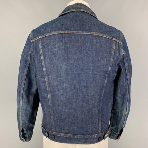 A.P.C. Size S Indigo Contrast Stitch Cotton Trucker Jacket