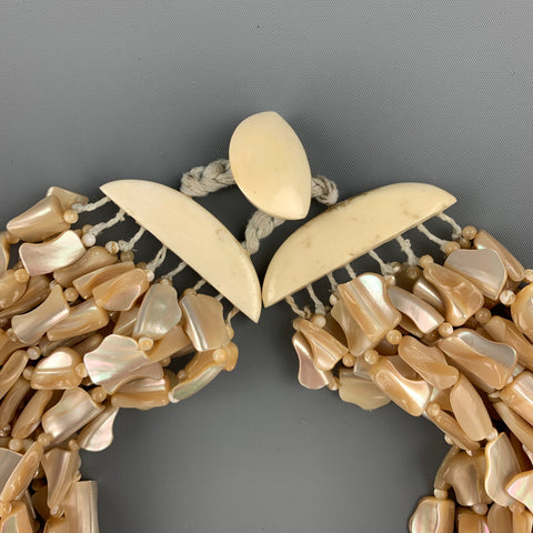 VINTAGE Beige Mother of Pearl Layered Necklace