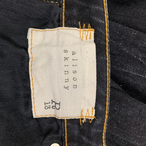 R13 Size 30 Indigo Cotton Blend Distressed Jeans