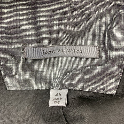 JOHN VARVATOS Taille 36 Manteau de sport en lin/coton gris foncé chiné