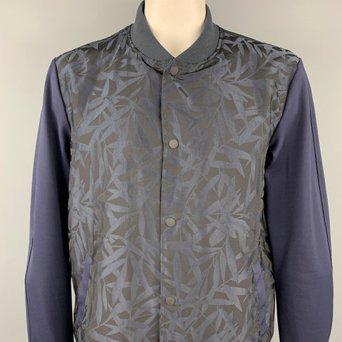 SCOTCH AND SODA Size XXL Navy Jacquard Polyester Zip Up Jacket