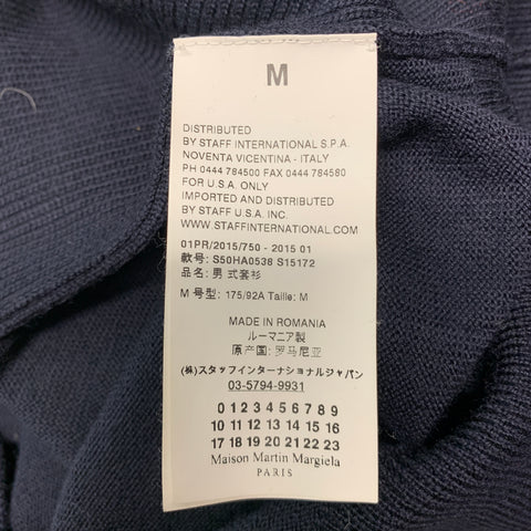 MAISON MARTIN MARGIELA Size M Navy Knit Wool Scoop Neck Pullover