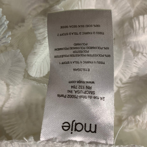 MAJE Size M White Polyester Blend Lace Raglan 3/4 Dress Top