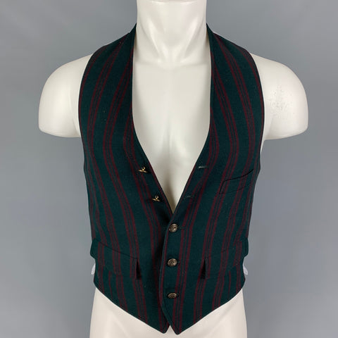 BAND OF OUTSIDERS Taille 36 Gilet en coton à rayures bordeaux vert