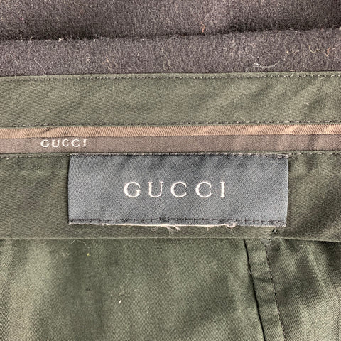 GUCCI Size 34 Black Wool Blend Button Fly Straight Leg Dress Pants