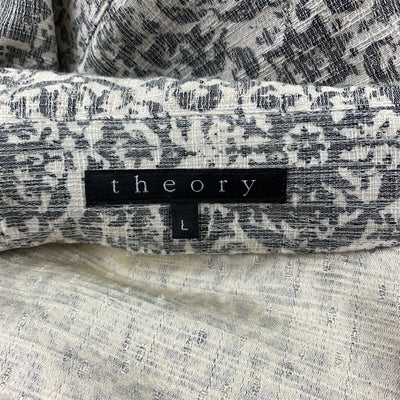 THEORY Size L Grey Tapestry Cotton / Polyester Buttoned Jacket