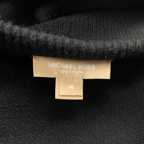MICHAEL KORS COLLECTION Size M Black Cashmere Ruched V-Neck Sweater