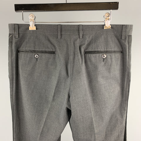 DOLCE & GABBANA Size 32 Charcoal Plaid Cotton Blend Tuxedo Dress Pants