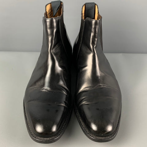 CHURCH'S Size 12 Black Leather Pull On Boots