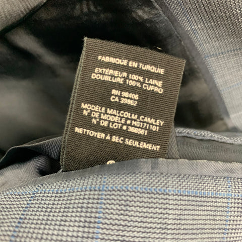 THEORY Size 42 Blue Grey Glenplaid Wool Notch Lapel Suit