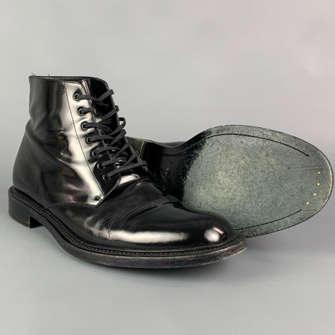 SAINT LAURENT Size 12 Black Leather Ankle Chukka Boots