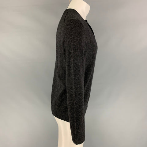 VINCE Talla M Jersey Henley de lana jaspeada/cachemira color carbón