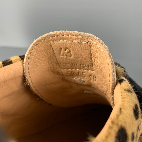 GREATS x NICK WOOSTER Size 10 Brown Beige Animal Print Calf Hair Low Top Sneakers