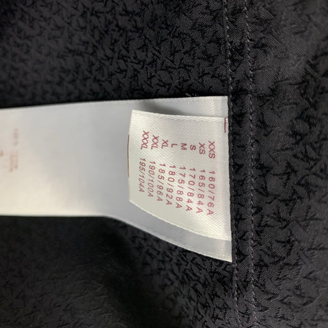 LOUIS VUITTON Size XL Black Jacquard Cotton Button Up Long Sleeve Shirt