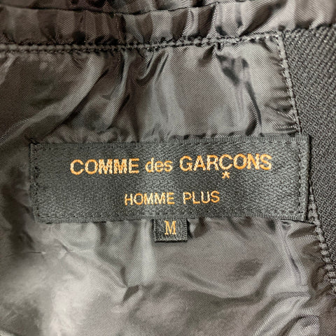 COMME des GARCONS HOMME PLUS Taille M Veste découpée à bouton-pression en polyester noir