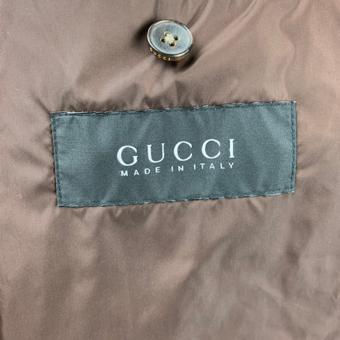 GUCCI Size 40 Khaki Cotton Epaulettes Buttoned Jacket