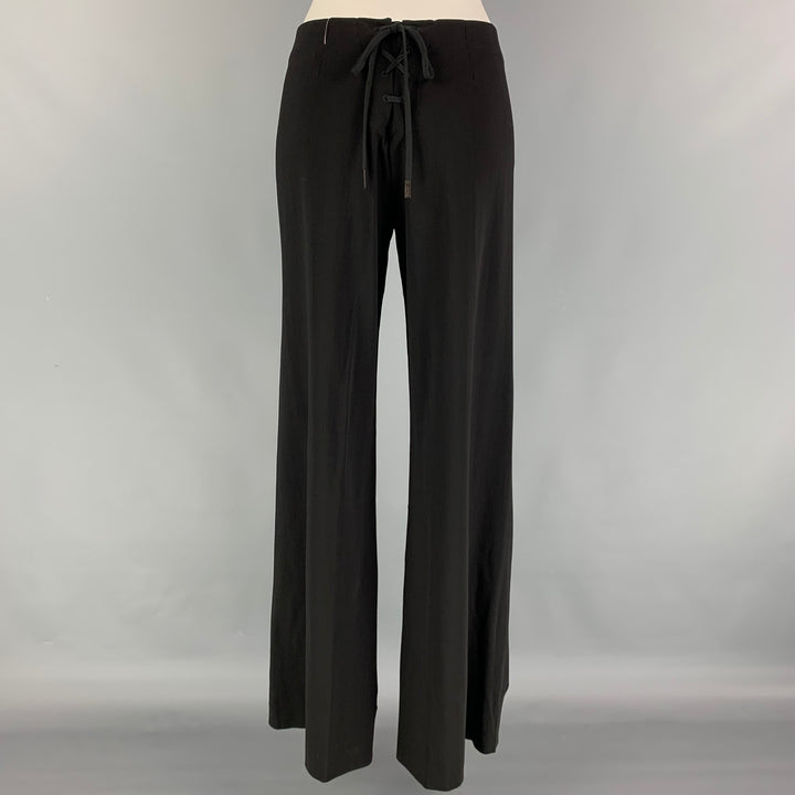 Vintage JEAN PAUL GAULTIER Size 6 Black Wool Rayon Sailor Dress Pants