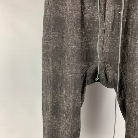 KAZUYUKI KUMAGAI (ATTACHMENT) Size XL Black Cream Textured Casual Pants