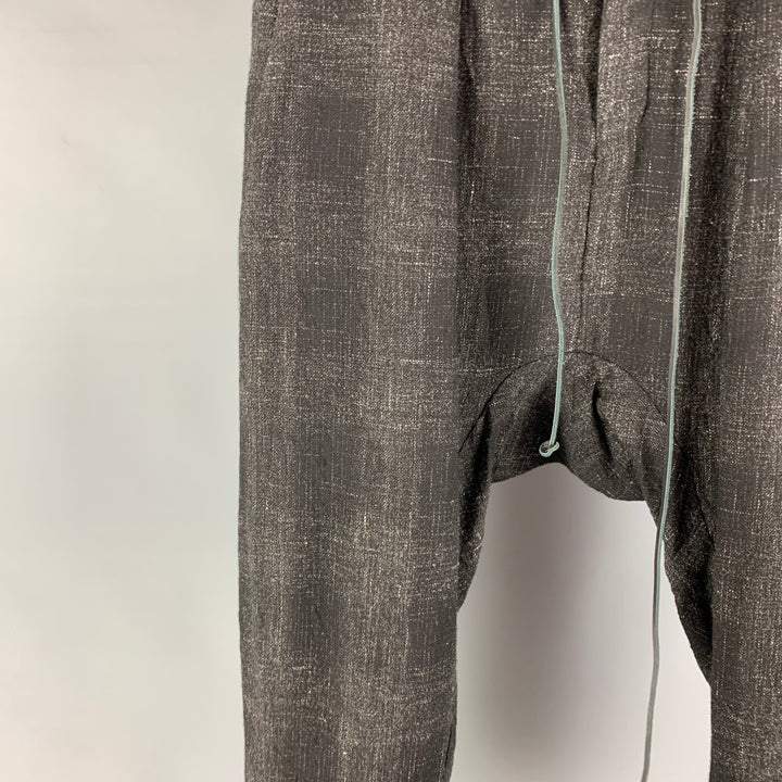 KAZUYUKI KUMAGAI (ATTACHMENT) Size XL Black Cream Textured Casual Pants