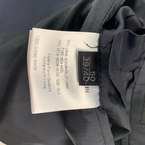 CALVIN KLEIN COLLECTION Size 40 Navy Wool / Silk Notch Lapel Suit