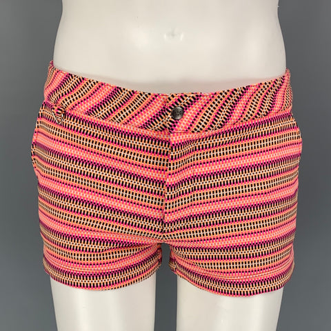 MR TURK Talla 32 Bañador de poliéster con estampado rosa y naranja