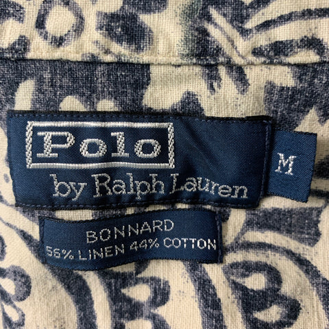 POLO by RALPH LAUREN Size M Navy & White Floral One pocket Short Sleeve Shirt