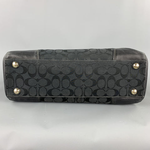 COACH Black Monogram Canvas Top Handles Handbag