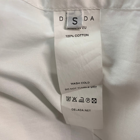 DELADA Taille S Chemise à manches longues en coton blanc
